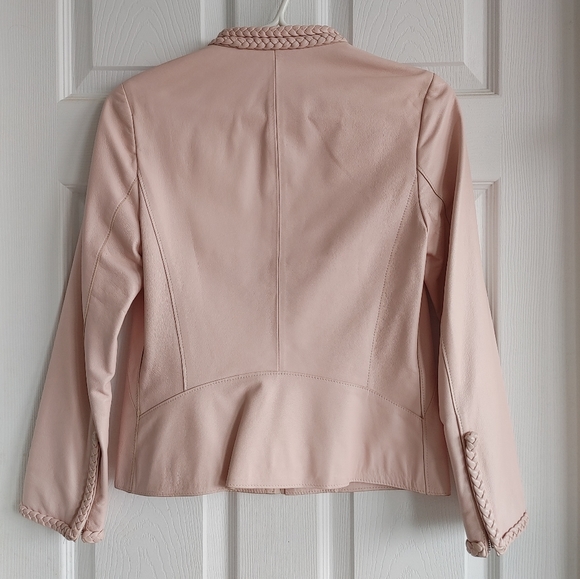 JOAN & DAVID Vintage Pale Pink Genuine Leather Jacket - Picture 4 of 10